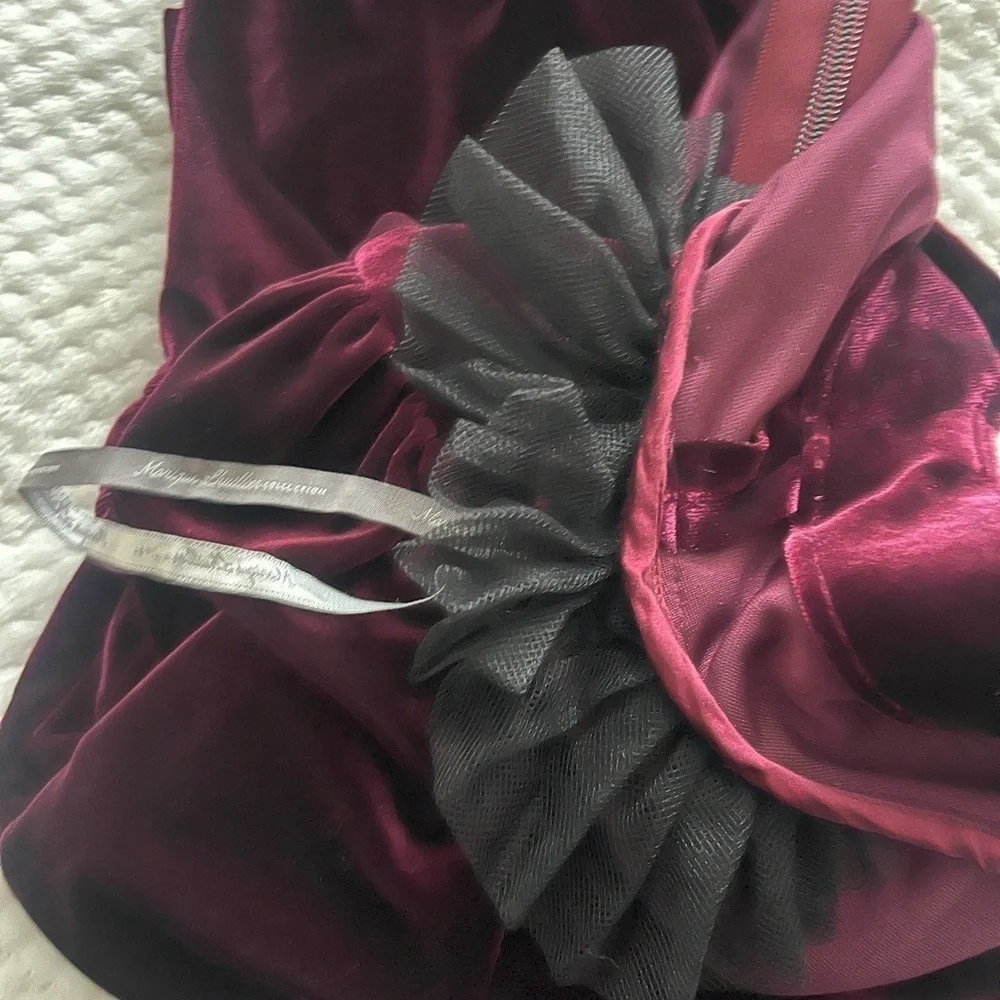 Monique Lhuillier Collection Merlot Soft Velvet Tapered Jumpsuit